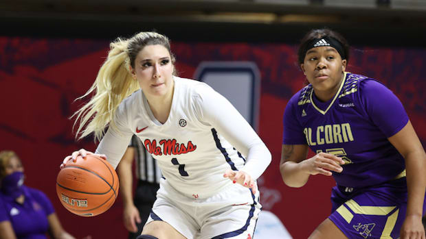 Sarah Dumitrescu. Ole Miss Women's Basketball vs Alcorn State on December 8th, 2020 at The Pavilion in Oxford, MS. (Josh McCoy)
